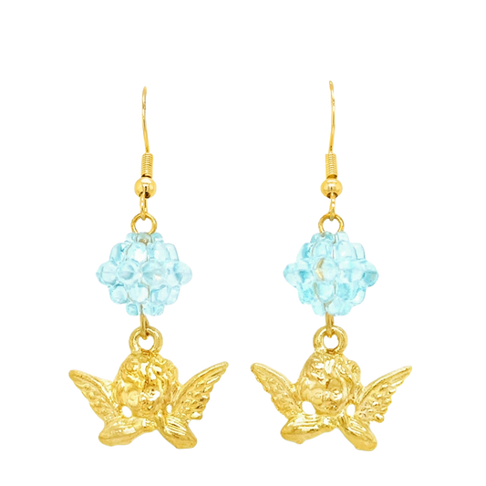 Konpeitō Angel Earrings in Gold
