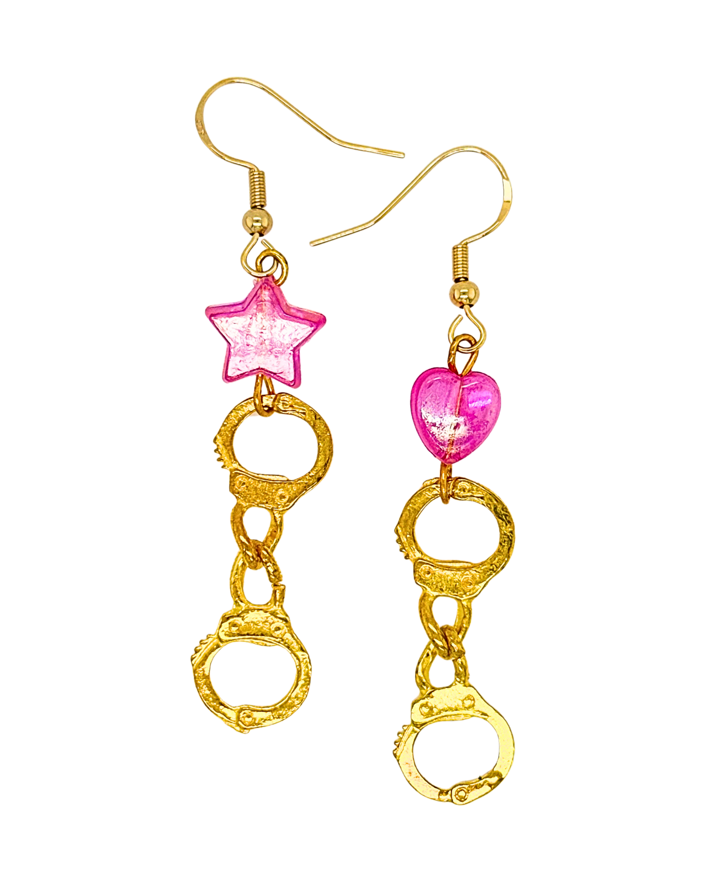 Sweet Cuffs Earrings in Gold & Fizzy Strawberry