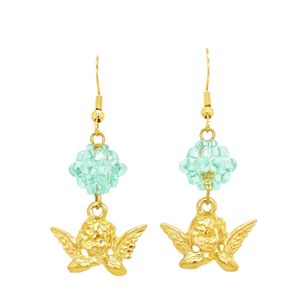 Konpeitō Angel Earrings in Gold