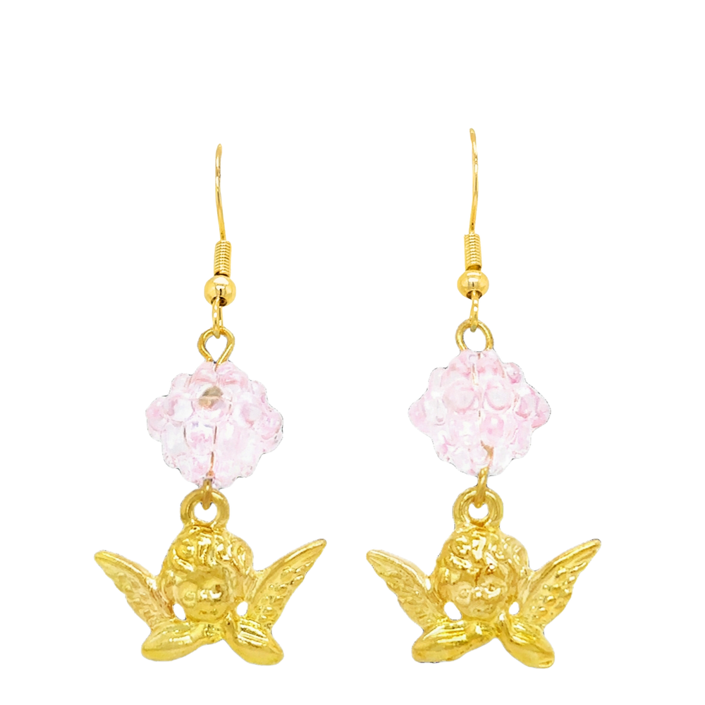Konpeitō Angel Earrings in Gold