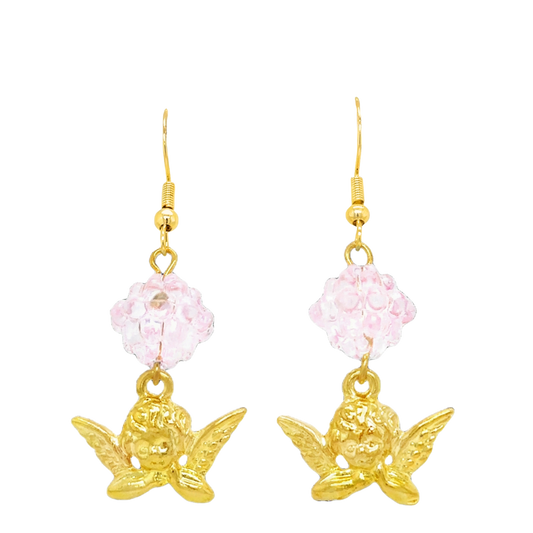 Konpeitō Angel Earrings in Gold