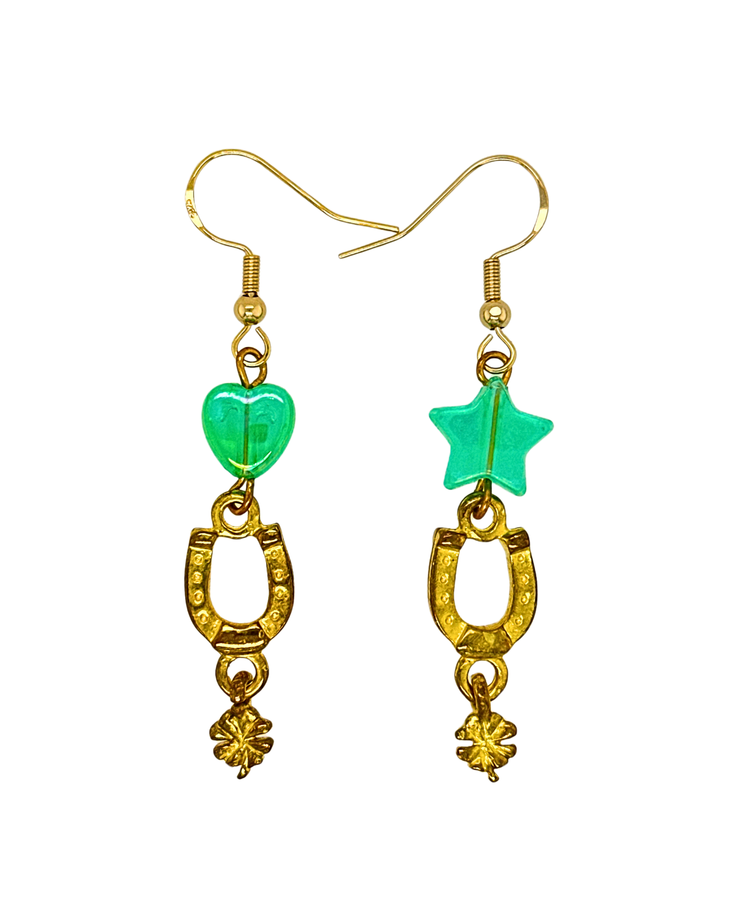 Lucky Charm Earrings in Gold & Fizzy Lime